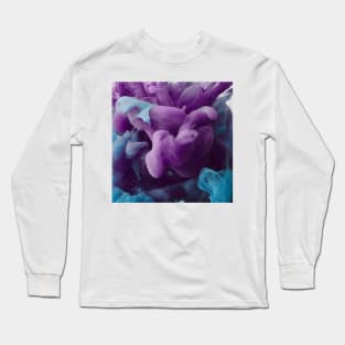 Abstract Purple and Blue Swirls of Paint Long Sleeve T-Shirt